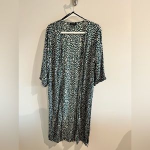 Women’s - Jessica Simpson green cheetah duster light-weight cardigan